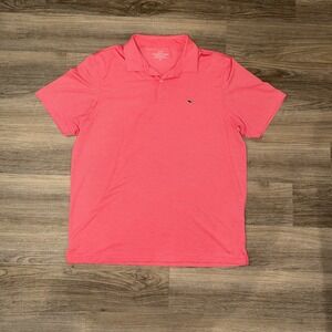 Vineyard Vines Performance Polo Shirt Coral Pink Men's XL